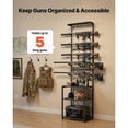 thumbnail image 2 of KFFKFF Gun Rack, Floor Standing, Indoor Rifle Shotgun Rack Stand with Storage Shelf, for Wall Mount Gun Display Stand, Holds up to 5 Rifles, Heavy Duty Steel, 2 of 9
