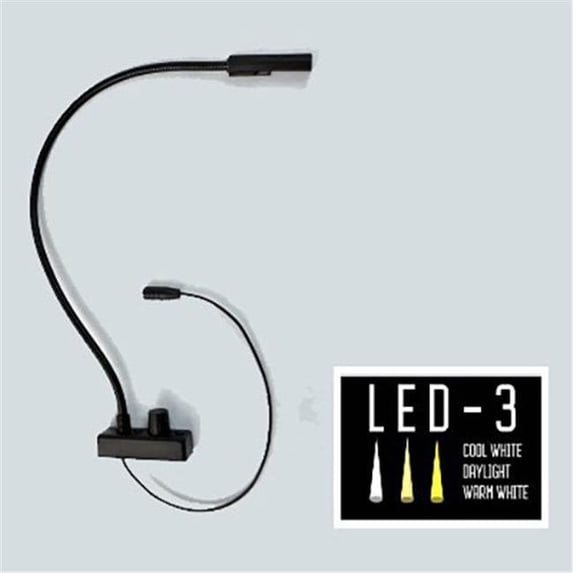 Littlite LIT-IS3-LED-3 Lampset 12 in. Top Mount Gooseneck Console Light Bottom Mount Cordset Mounting Kit with Power Supply