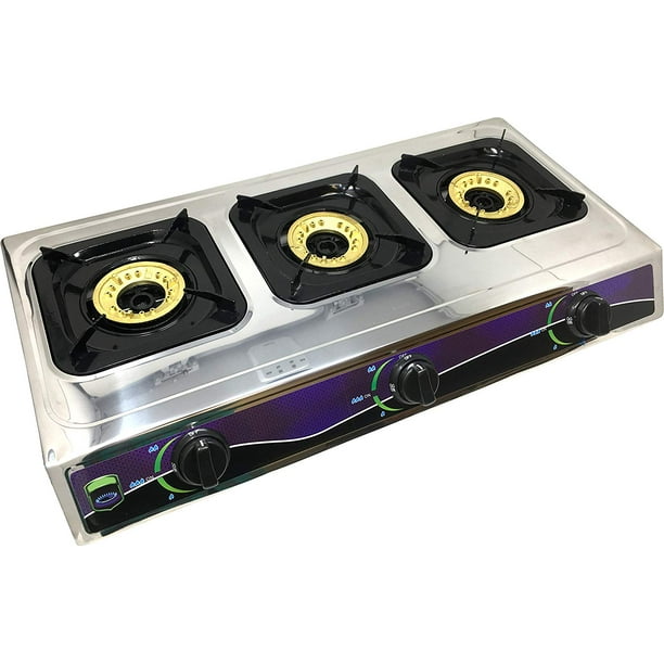 Heavy Duty Three Burner Propane Gas Stove Outdoor Cooking