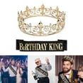 thumbnail image 2 of Birthday Sashes & Rhinestones Crowns Set for Men Boy Birthday Celebration Crowns Birthday Party Wedding Accessory Crownpiece, 2 of 9
