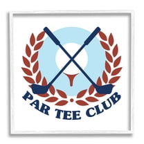 Stupell Industries Par Tee Club Golfing Sports Laurel Religious Painting White Framed Art Print Wall Art