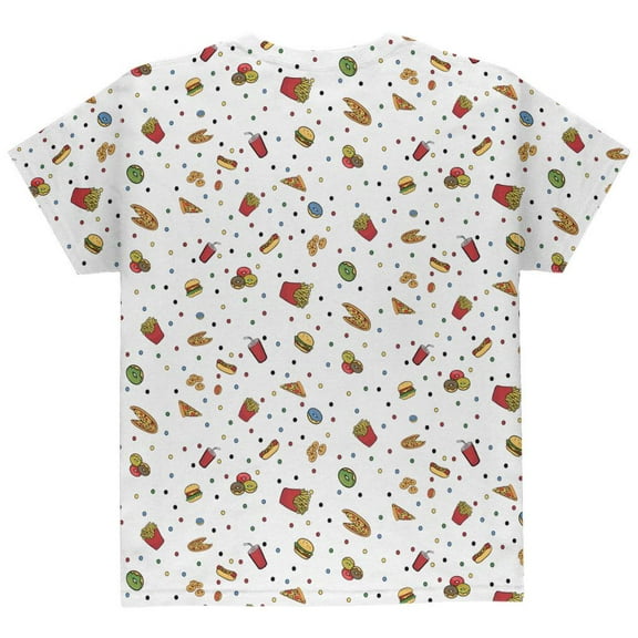 Junk Food Pattern All Over Youth T Shirt