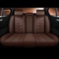 thumbnail image 3 of 5-Seat Car Seat Covers Protector Front / Rear Universal Coffee PU Leather Auto Seat Covers 3Pcs, 3 of 6