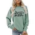 thumbnail image 2 of Trendfront Womens Hockey Mom Graphic Print Crewneck Sweatshirt Long Sleeve Sports Fan Game Day Apparel Pullover Sweatshirt, 2 of 4