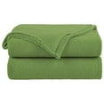 thumbnail image 1 of Unique Bargains Couverture Jetée Tricotée Douce 100 % Coton Unie pour Canapé Sofa Chambre, 1 of 10