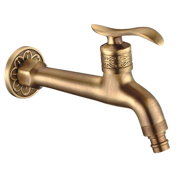 Grifo de pared de aleación de lujo para lavadora, cocina y jardín.