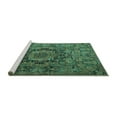 thumbnail image 2 of Ahgly Company Machine Washable Indoor Round Animal Turquoise Blue Traditional Area Rugs, 8' Round, 2 of 4