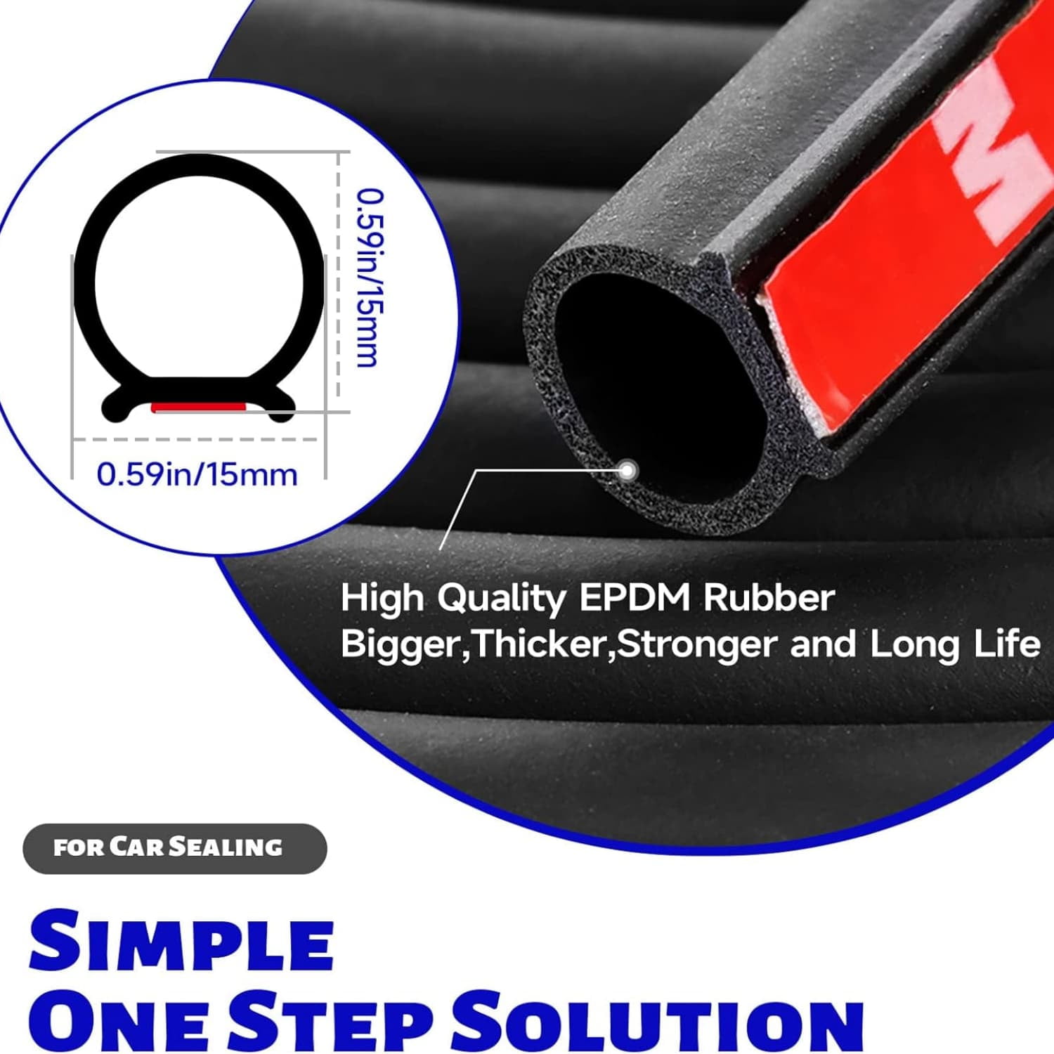 D-Shape Car Door Rubber Seal Strip,Black Automotive Weather Stripping with Self-Adhesive to Reduce Noise and Water-Leaking fit Most Car,Truck,SUV,RV,Boat and Home Application,40ft (40ft)