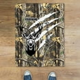 thumbnail image 3 of Personalized Deer Hunting Blanket – Custom Name Camo Forest Hunter Throw Blanket – Buck Head Design for Men – Outdoor Hunting Gift Cozy Fleece & Sherpa, 3 of 4