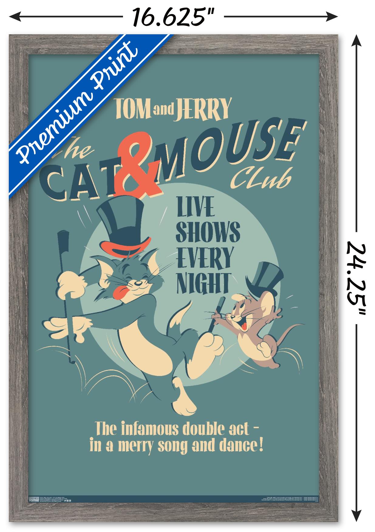 Tom And Jerry - Cat And Mouse Club Wall Poster, 14.725" x 22.375", Framed