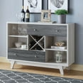 thumbnail image 4 of Furniture of America Bogt Multi-Storage Buffet, White Oak and Gray, 4 of 6