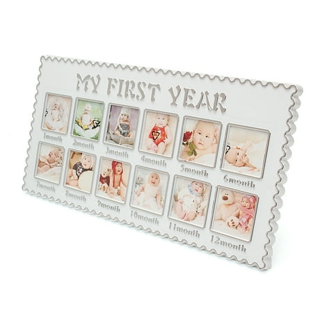Baby Keepsake Frame (Meigar Baby Infants First Year 12 Picture Photo Frame Rahmen Keepsake Home Decor Gift,My First Year Baby Month by Month Photo Picture)