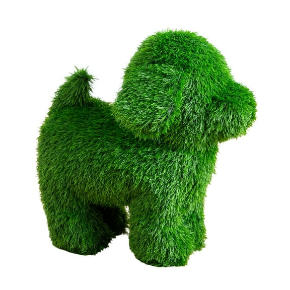 Nearly Natural 18in. UV Resistant Artificial Grass Garden Plush Topiary Puppy Dog (Indoor/Outdoor)