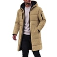 thumbnail image 3 of Mens Winter Coats Plus Size Mens Jackets Men's Solid Winter Thickened Jacket Windproof Quilted Coat Multi - Pocket Long Sleeve Padded Outerwear, L-4XL, 3 of 9
