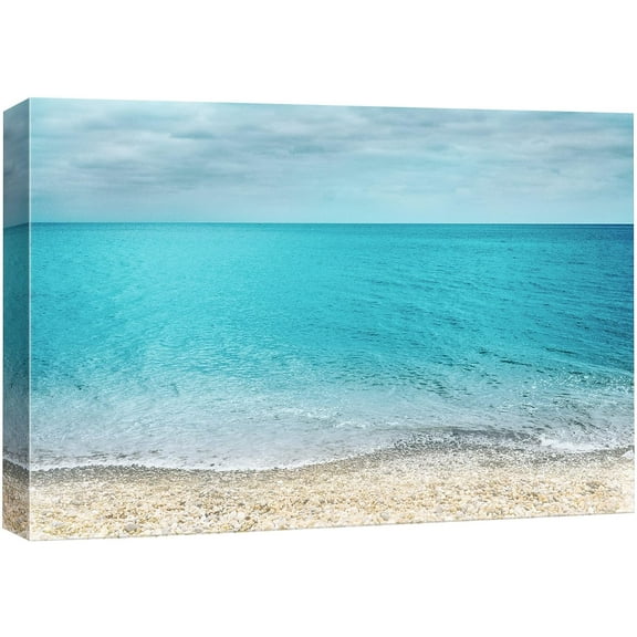 wall26 Canvas Print Wall Art Tranquil Blue Ocean View from The Beach Nature Wilderness Photography Modern Art Rustic Scenic Colorful Multicolor for Living Room, Bedroom, Office - 32"x48"
