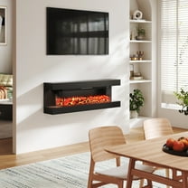 Clihome 50 in. Wall-Mounted Electric Fireplace with LED Lighted