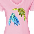 thumbnail image 4 of Inktastic Sea Turtles Swimming Together Women's V-Neck T-Shirt, 4 of 5