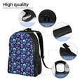 thumbnail image 5 of Cauagu Blue Flower Skull Print Backpacks,Travel Daypack Casual Laptop Backpack Bookbag Fits 15 Inch Computer for Men Women, 5 of 8