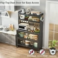 thumbnail image 3 of 5-Tier Rolling Kitchen Storage Cabinet with Transparent Doors & Customizable Hooks for Appliances, Dishes & Pantry Organization - Sturdy Metal with Wheels (Gray), 3 of 9