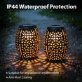 thumbnail image 6 of The Growing Ground 2 Pack Solar Lanterns Outdoor, Hollowed Metal LED Garden Decor Lanterns for Patio Yard Porch, Gifts for Women Mom Grandma, Black, 6 of 9