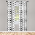 thumbnail image 3 of Ambesonne Black and White Curtains, Ocean Sea Life, Pair of 28"x63", Black and White, 3 of 5