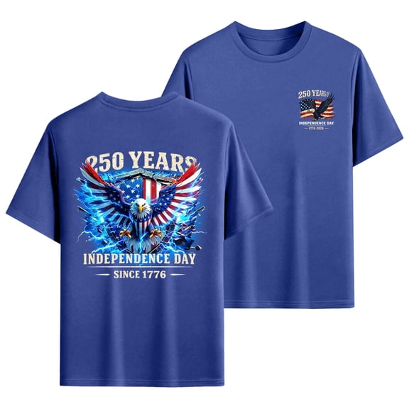 250th Anniversaryth Anniversary Shirt Country Flag T-Shirt Patriotic Pride Tee for Men Women (Blue,S)
