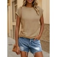 thumbnail image 6 of Women's Short Sleeve Casual Crewneck Tops Solid Color Loose Summer Tees, 6 of 7