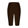 thumbnail image 4 of LLYwey Girls' Bike Shorts - Summer High Waisted Athletic Shorts for Girls - Toddler Kids Solid Color Workout Running Yoga Shorts Leggings Elastic Waist Pull on Short Pants , New - MD22, Brown, 10T, 4 of 7