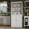 thumbnail image 3 of Palace Imports 100% Solid Wood 32" Kitchen Pantry Storage Cabinet with Doors, Adjustable Shelves and 2-Drawers, White, 3 of 5
