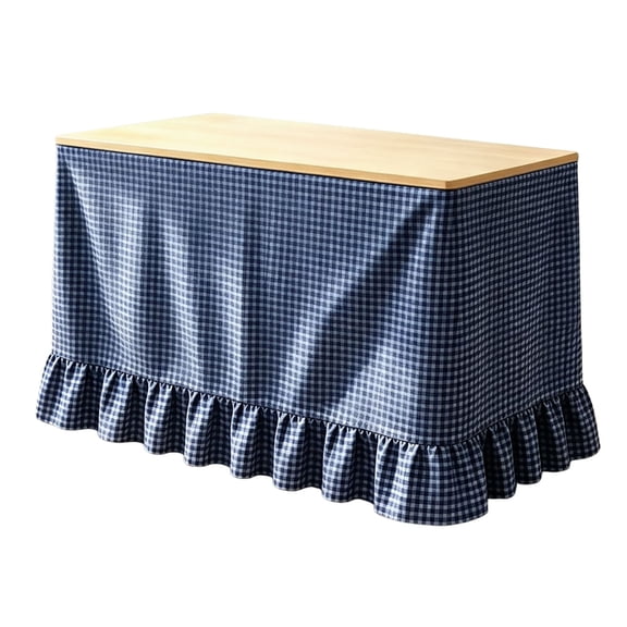 75x180cm Navy Ruffled Flat Teacher Desk Skirt Washable Cover For Classroom Kitchen Back To School Party Decoration