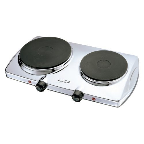 Brentwood TS372 1440w Electric Double Hot Plate, Silver