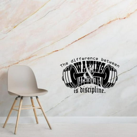 Wanting and Achieving Fitness Workout Success Motivation Quotes Wall Decal Fitness Healthy Lifestyle for Girls / Boys Gym Home Sports Room Decor Vinyl Wall Art Sticker Decoration Size (8x10 inch)