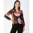 thumbnail image 2 of Moomaya Long Sleeve Band Collar Printed Top - Women's Stylish Georgette Top, 2 of 9