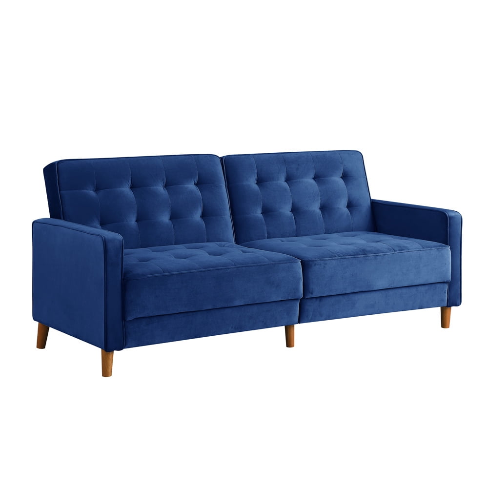 Futon Sofa Bed Upholstered Twin Size Sleeper Sofa Convertible Couch with 3 Adjustable Backrests