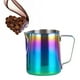 thumbnail image 5 of EeaseMX Jarra de leche colorida de acero inoxidable con diseño de boca de águila, ideal para latte art, espumadora de leche, para máquinas de espresso y espumadores de leche (600 ml), 5 of 8