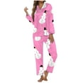 thumbnail image 2 of Button Up Pajamas For Women Set Fashion Funny Xmas Graphic Cozy Casual Collar Long Sleeve Christmas Loungewear Soft Two Piece Holiday Sleepwear Pant With Pockets, 2 of 5