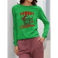 thumbnail image 2 of Cowboy Christmas Bull Holiday Women's Long Sleeve, 2 of 4