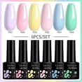 thumbnail image 2 of LILYCUTE 6 unids/set Macaron pintauñas uñas gel pintauñas semipermanentes primavera verano 6 colores neón UV LED Nail Art Gel base coat y top coat uñas gel esmaltes, 2 of 4