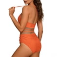 thumbnail image 5 of TaTaai Off-Shoulder Floral Bikini with Color Blocking, Women's Backless Strappy Swimsuit Featuring Removable Padding, Beach Set for Pool and Summer Gift, 5 of 5