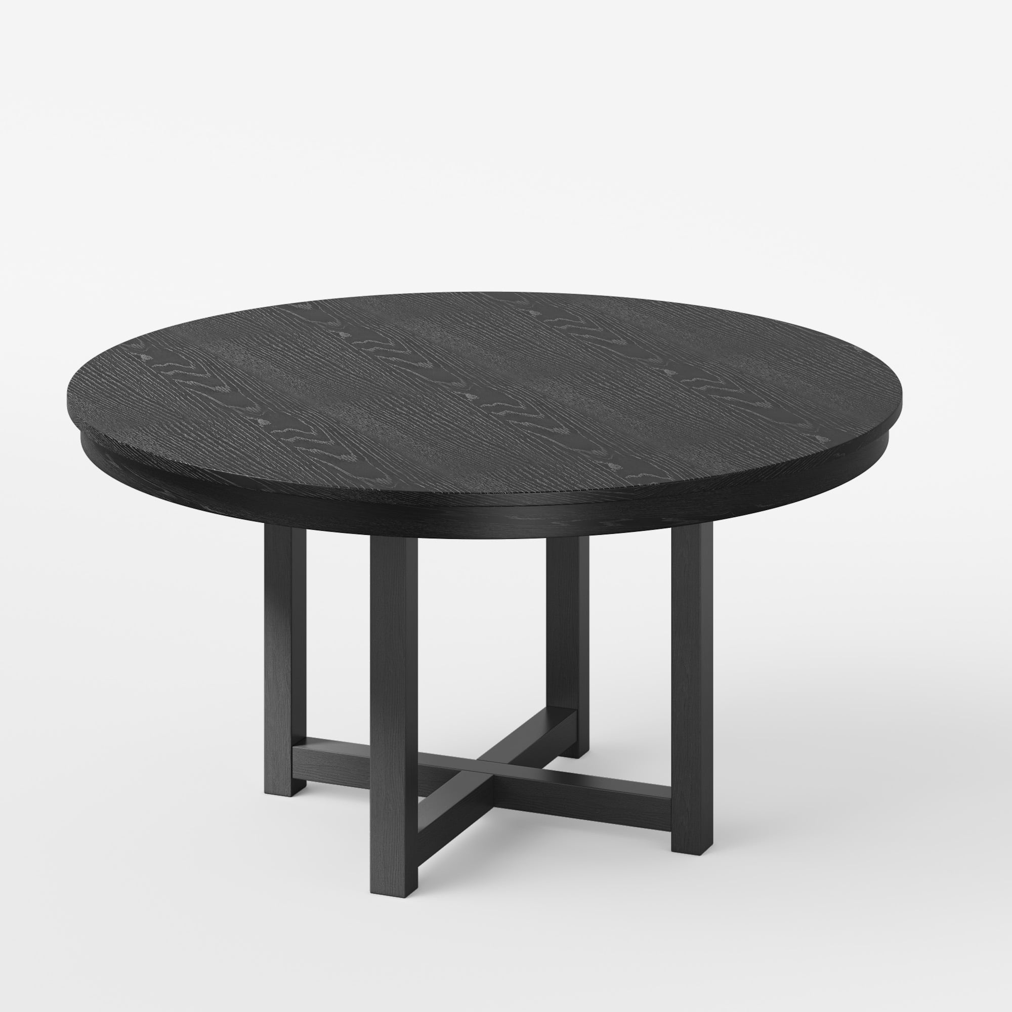 MAYEERTY 45x45x30 Modern Round Dining Table Wood Kitchen Table, Black