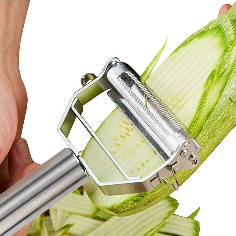 Yirtree Julienne Peeler Stainless Steel Cutter Slicer with Cleaning Brush  Pro for Carrot Potato Melon Gadget Vegetable Fruit Cabbage Grater Potato