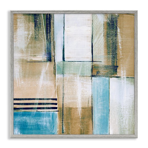 Stupell Industries Contemporary Modern Geometric Shapes Arrangement Gray Framed Giclee Art, 12 x 12, by Susan Jill