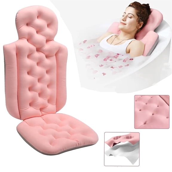 Beiled Bath Pillow - Extra Seat Cushioning - Plush Comfort Spa Bathtub Full Body Mat Bath Cushion