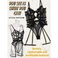 thumbnail image 4 of Kaei&Shi Floral Embroidered, Underwire, Removable Garter, Thigh Straps, Backless Bodysuit, 4 of 5