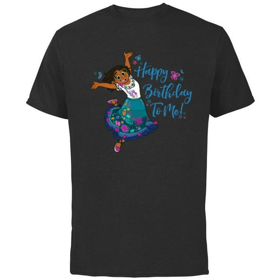 Disney Encanto Mirabel Madrigal Happy Birthday to Me! - Short Sleeve Cotton T-Shirt for Adults - Customized-Black