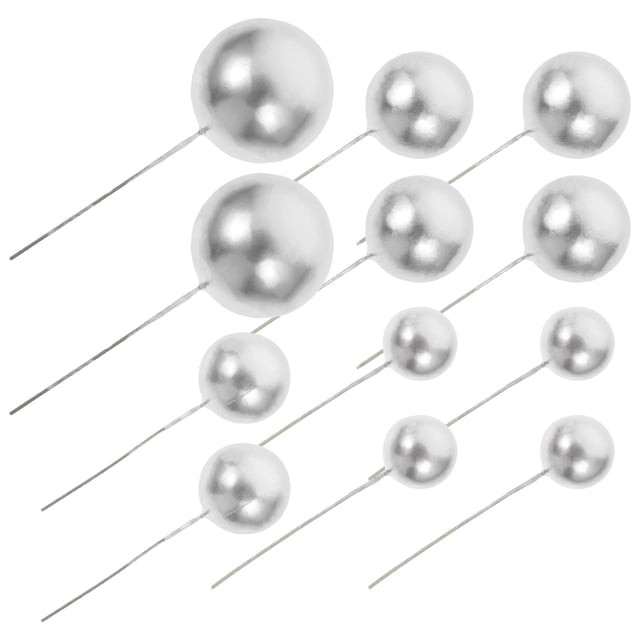 unbranded 20Ud Decoraciones Plateadas En Bola Para Pastel Y Cupcakes Con Acabado Delicado