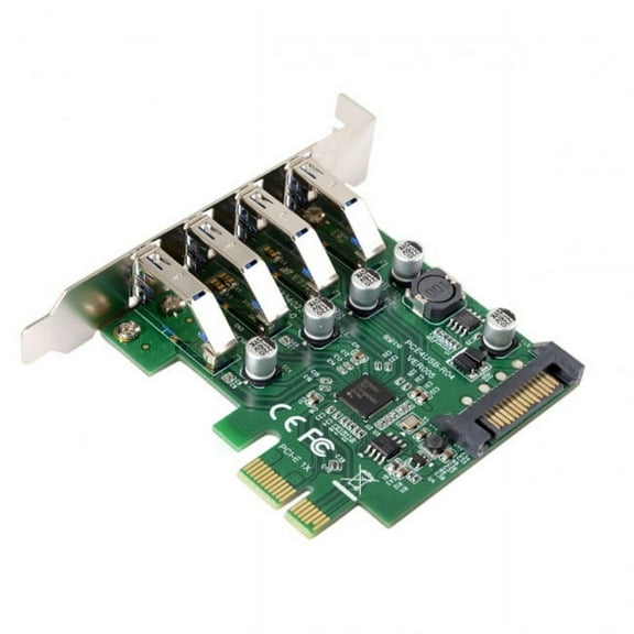 Chenyang CY Low Profile 4 Ports PCI-E to USB 3.0 HUB PCI Express Expansion Card Adapter 5Gbps for Motherboard Card