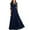 Blue, variant on Women's Elegant Floral Lace 3/4 Sleeve Bridesmaid Formal Maxi Dress