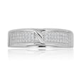 thumbnail image 2 of AVORA 925 Sterling Silver Men's Four-Row Simulated Diamond CZ Wedding Band Ring  - Size 11, 2 of 5