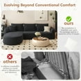 thumbnail image 5 of 111" L Shaped Modern Modular Sectional Curved Sofa, Minimalist Style Comfy Cloud Couch for Living Room Apartment, No Assembly Required Boneless Couches (Black,Left Facing Chaise), 5 of 8